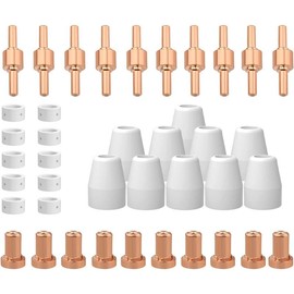 Plasma  Consumables Non-Touch AG60  Contact Tips 34 count Long-Term Plasma Accessories Red Copper Extended Long Tip Electrode Nozzles for AG-60/SG55/WSD60 Plasma   Pilot Arc - Color: PT31-KIT