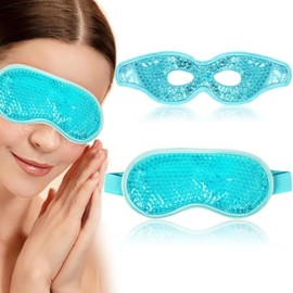 Scettar Pack of 2 Eye Mask Cooling, Cooling Glasses for Migraines, Gel Cooling Mask Reusable for Dry, Hot Cold Therapy (A)