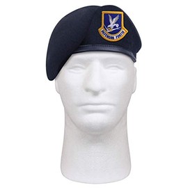 Rothco Inspection Ready Beret with USAF Flash, Midnight Navy Blue, Size 7 1/2
