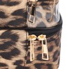 Double Layer Cosmetic Bag PVC Leopard Print Design Portable Large