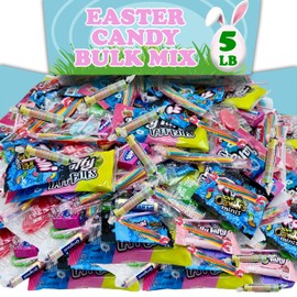 Bulk Easter Candy Mix, 5 Lb Assorted Variety of Individually Wrapped Pastel Colored Candy, Egg Lollipos and More, for Egg Hunts, Basket Fillers, Easter Candies Gifts for Kids