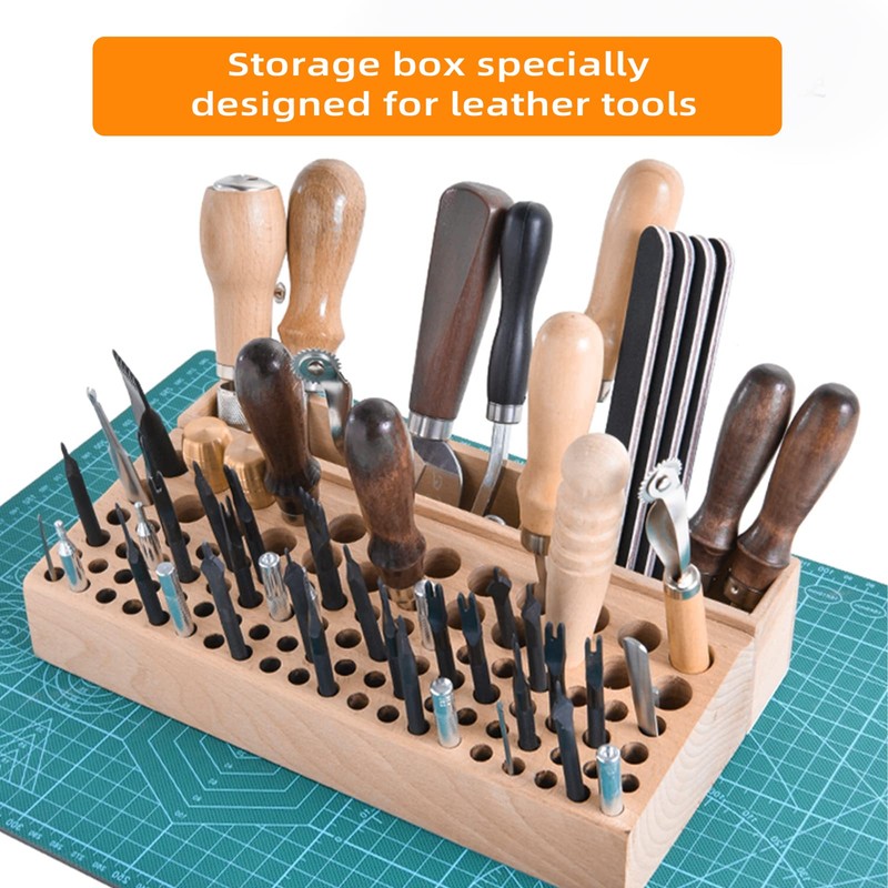 YVOKERN Leather Craft Tool Holder with 46/98 Holes,Professional Leather Punch
