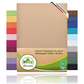 leevitex® Fitted Sheet 90 x 200 cm – 100 x 200 cm, Fitted Sheet, 100% Jersey Cotton, Mattress Height up to 25 cm, Oeko-Tex Certified – Pink/Magenta