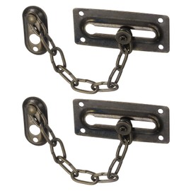 M METERXITY 2-Pack Door Chain Lock, Premium Security Door Chain Guard Round Sturdy & Rust-Resistant Cold Rolled Steel for Inside Door/Windows, Heavy Duty Child Safety Lock [Bronze]