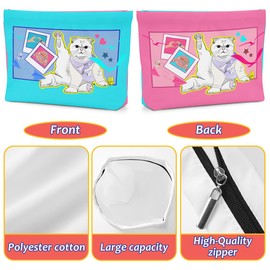 Cat Gifts for Cat Lovers Cute Cat Makeup Bag Inspired Music Lover Gifts Fan Singer Merch Friendship Gifts for Women Friends Cat Mom Cat Lady Colleague Birthday Mothers Day Christmas Cosmetic Bag