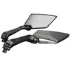 MotorToGo Black Carbon Mini Motorcycle Mirrors for 2006 Yamaha Road