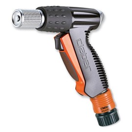 Claber 9567 Metall-Jet Gartenschlauchtülle, schwarz, orange, Chrom