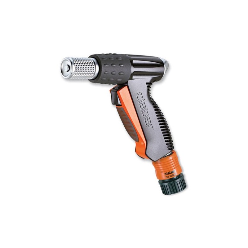 Claber 9567 Metall-Jet Gartenschlauchtülle, schwarz, orange, Chrom