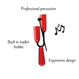 Halilit Hi-Lo Agogo Bell. High-end Hand Percussion Musical Instrument. Percussionists of All Levels. Teens & Adults. Sturdy & Built to Last (Red)
