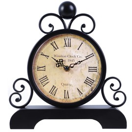 Moiubik Mantel Clock Quartz Classic Style Vintage Table Clock Roman