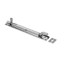 Merriway BH07727 Heavy Duty Swan Necked Door Barrel Bolt With Backplate, Bright Polished Stainless Steel 150mm