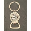 Keyring Bottle Opener Compatible with Route 66 Colour Silver and