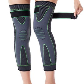 Thayakii 1 Pair Knee Pads with Fixed Straps, Knee Pads Under Pressure Men and Women, Warm Knee Pads for Sports (Green)
