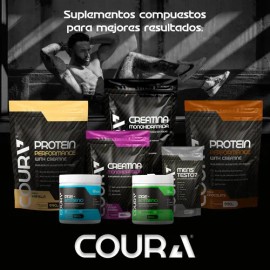 COURA Creatina Monohidratada en polvo 450g - Creatina Gym - Suplemento Deportivo Sabor Lemon-Berries 75 porciones - Aumenta la Fuerza y Resistencia - 