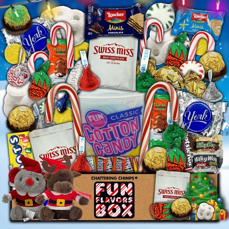 Fun Flavors Box Christmas Candy Gift Box Variety Pack, Holiday