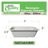 EcoQuality 22oz Disposable Bowls - Rectangular Compostable Sugarcane Fiber Biodegradable