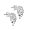 Tuscany Silver Pave Set Cubic Zirconia Elliptic Stud Earrings