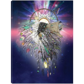 Fine Art Canvas Cosmic Lion Butterfly Canvas Wall Decor by Artist Karin Roberts for Living Room, Bedroom, Bathroom, Kitchen, Office, Bar, Dining & Guest Room - Ready to Hang - 24 in x 32 in