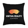 Virtual Reality Gamer Fun VR Gaming Headset Throw Pillow