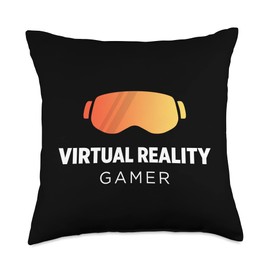 Virtual Reality Gamer Fun VR Gaming Headset Throw Pillow