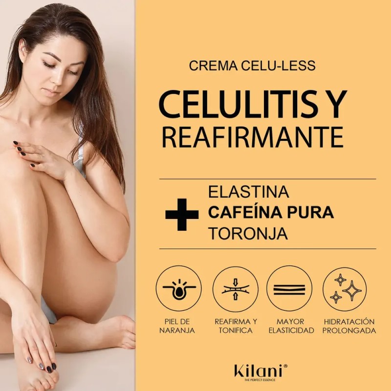 Celu-Less Crema de Celulitis Super Concentrada - Cafeína Pura, Elastina