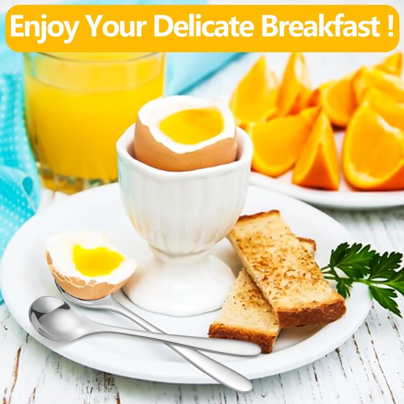 CVNRCLP 6-Piece Stainless Steel Egg Spoons Set - Perfect for