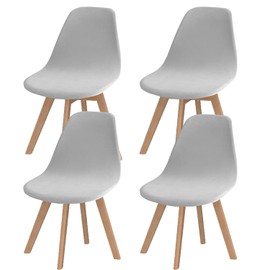 SONNACH Pack of 4 Velvet Mid Century Modern Dining Chair Covers, Armless Chair Cover,Living Room Side Chair Slipcovers (Sliver)