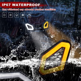 POKIAUTO LED Front Accent Lights for Can-Am X3, Front Fascia Auxiliary Signature Lights with Yellow Turn Signal White DRL Grill Lamps for Can Am Maverick X3 MAX Turbo R RR 2017-2025 Accessories (2PCS)