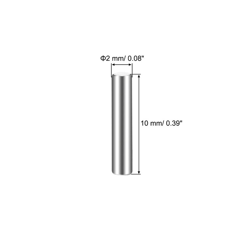 TOP-VIGOR 25Pcs 2mm x 10mm Dowel Pins Shelf Support Pegs,