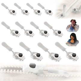 12 Zip Repair Kit Zipper for Zip Zip Replacement Zip Fix Kit Fix A Zipper Three Different Sizes for Clothes, Handbags, Backpacks, Shoes etc. (White)