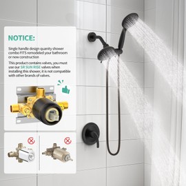 SR SUN RISE High Pressure 3-Way Rainfall Shower Faucet, 3 in 1 Shower Head and Handheld Shower Combo Set with 71” Hose, Easy to Clean Bathtub or Pets, Valve and Shower Trim Kit, Oil Rubbed Bronze