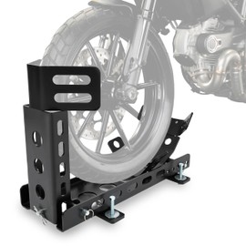 KUAFU Motorcycle Wheel Chock Stand 3000 LBS Adjustable Heavy Duty Fit for 14”-22“ Wheels Motorbikes for Trailer Garage Truck Stand Stable Tubes Crusier Sports Dirt Bike