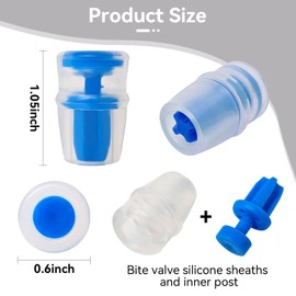CXWLJL 6Pcs Hydration Bags Bite Valve Mouthpiece Replacement for Water Reservoir - Blue