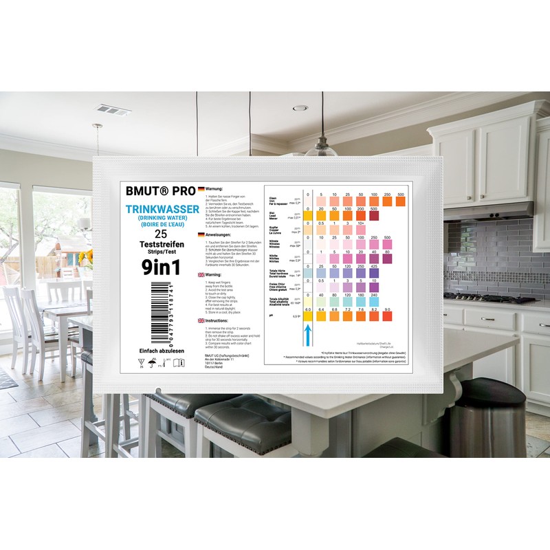 25 x 9-in-1 Drinking Water Test Strips for Tap Water