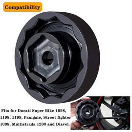 Front Rear Wheel Axle Nut Socket Tool Fits for Ducati Motorcycle ATVs Super Bike 1098 1198 1199 Panigale Multistrada Diavel - 55mm + 30mm