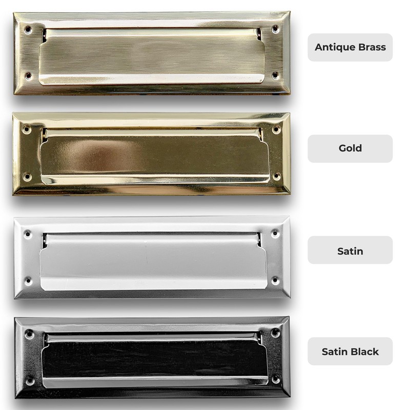 Solid Steel Gold Color with Spring Flap | Mail Slot