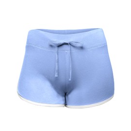 HATOPANTS - Pantalones cortos elásticos para yoga y gimnasio, 045-spring Blue, XL