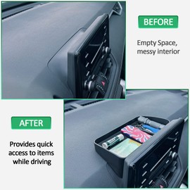 TOPINSTALL Dash Center Console Tray Compatible with 2019-2025 Toyota Rav4 8'' Screen, Dashboard Storage Organizer Solid Plastic Tissue Sunglasses Holder (Not for New 10.5'' Multimedia Display)