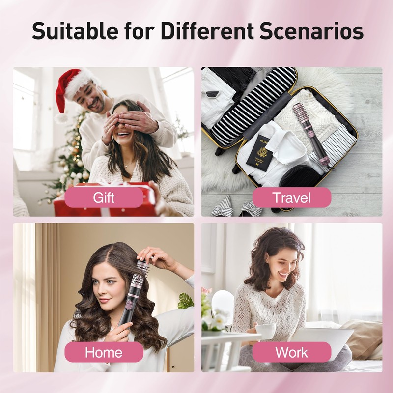 Tresses Touch 3-in-1 Hair Dryer Brush Blow Dryer with Interchangeable