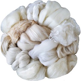 Assorted White Merino Roving Ends & Mixed Fiber Waste - Bulk Top Fiber for Felting, Spinning, Blending & Hand Dyeing