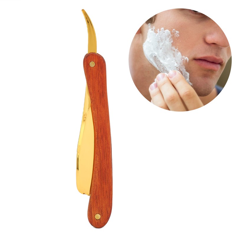 Old Style Straight Razor Rosewood Handle Straight Edge Barber Razor