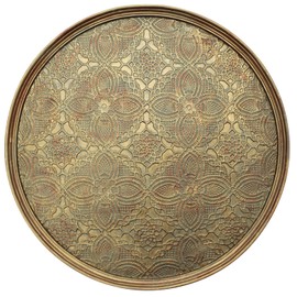 Tray Lesato Round Tray, Large, Brown, Diameter 12.6 inches (32 cm)
