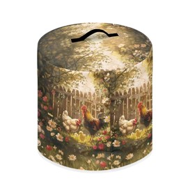 NETILGEN Dust Cover for 6 Quart Pressure Cooker Dust Protection Easy Clean Electric Appliance Cover Air Fryer with Pocket Home Decor, Chicken Family Garden