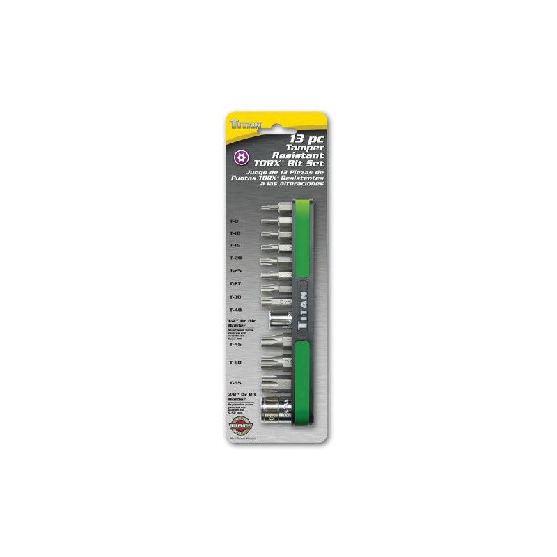 Titan 16113 13-Piece Tamper Resistant Star Bit Set