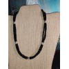 Handmade Boho Black & Silver Triple Beaded Choker Necklace Hippie