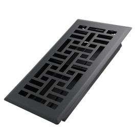 Howeall 4x8 Inches Heavy Duty Walkable Floor Register Easy Adjust Air Supply Lever Floor Vents - Seattle Design - Vent Cover for Home Floor - Matte Black