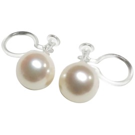 Mani Mani N - 772 Akoya Pearl Realistic Clip - On Earrings, 0.3 inch (7 mm) Genuine Pearls, With Cleaning Cloth and Convenient Carrying Pouch