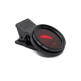 SYSTEM-S Colour Filter Red 37 mm Lens Colour with Clip for Smartphones in Black