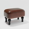 Ottoman Leather Foot Rest with Thicker Foam Padded Seat, Footstool