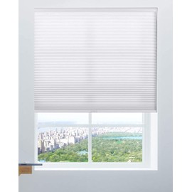 Calyx Interiors Cordless Honeycomb 9/16-Inch Cellular Shade, 30-Inch Width by 60-Inch Height, Light Filtering White (A04HCC300600)